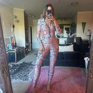 Colorful Paisley Print Jumpsuit Woman’s Size Large